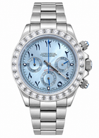 Daytona Platinum Blue Baguette Arabic