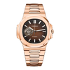 Nautilus Rose Gold & Chocolate Brown Open Heart
