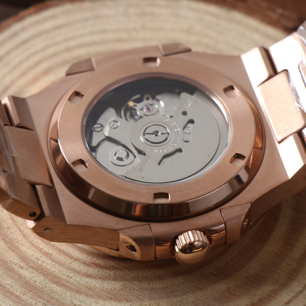 Nautilus Rose Gold & Chocolate Brown Open Heart